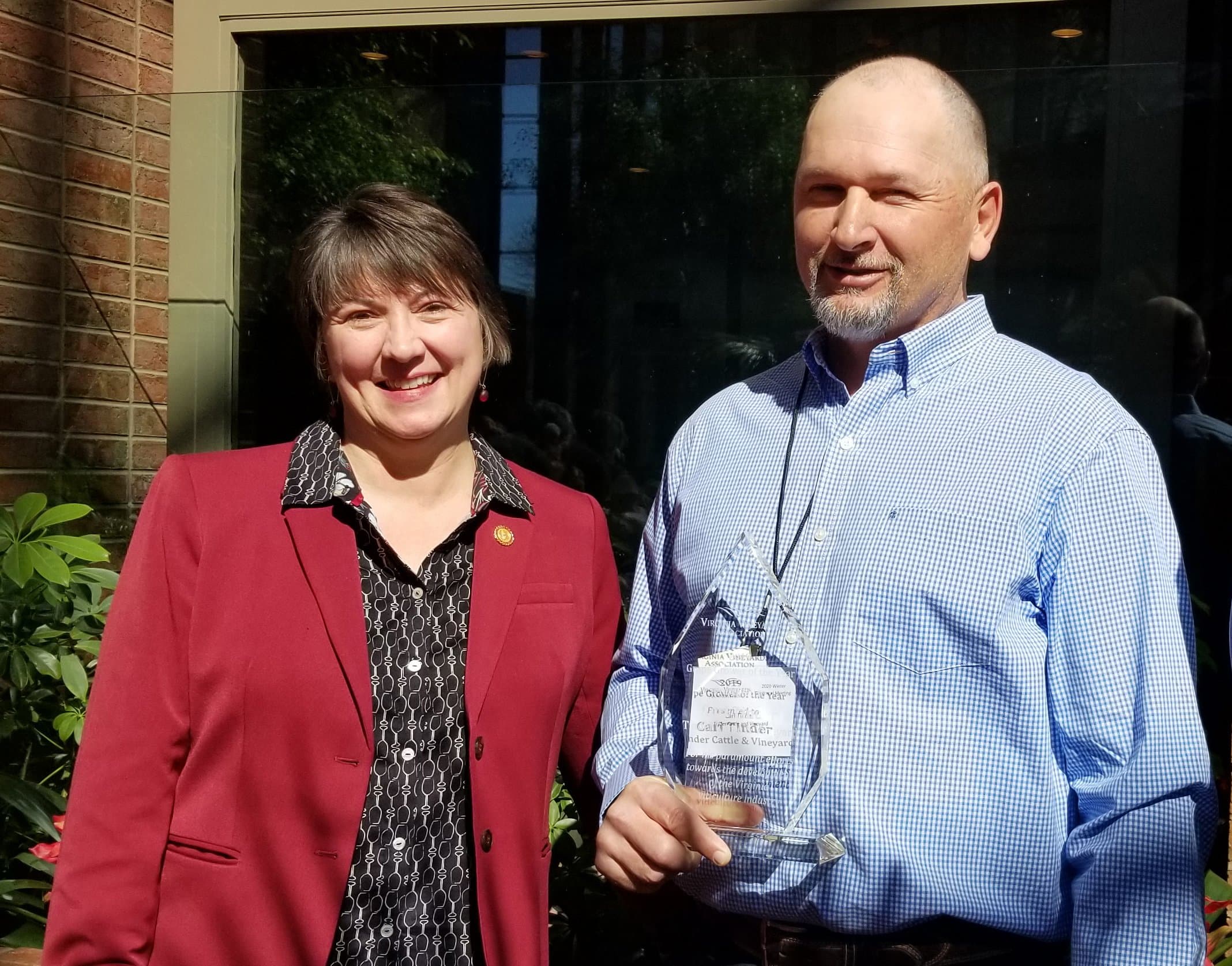 Carl Tinder Named Virginia Vineyards Association Grower of the Year