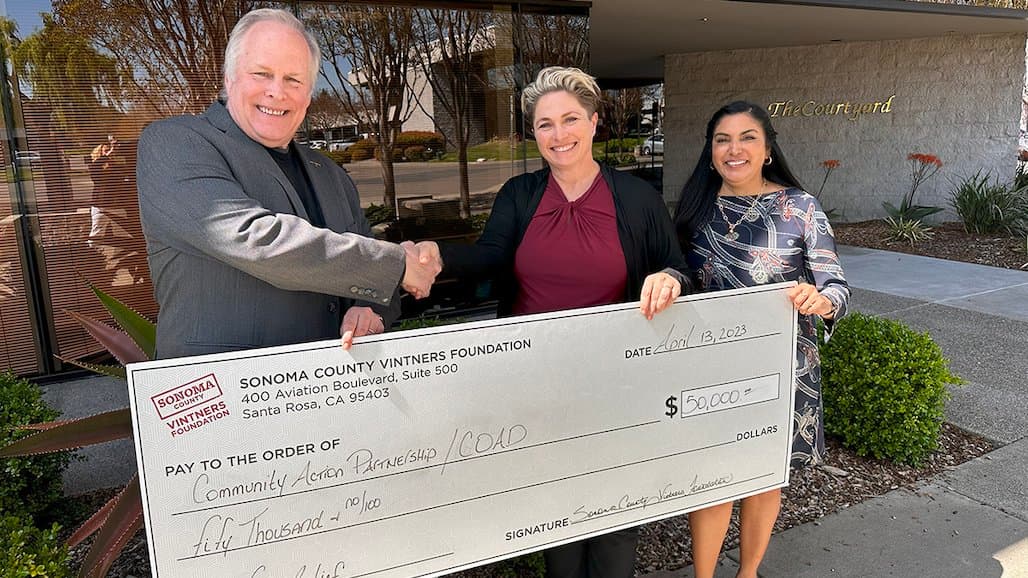 Sonoma County Vintners Foundation Makes Emergency Relief Donation